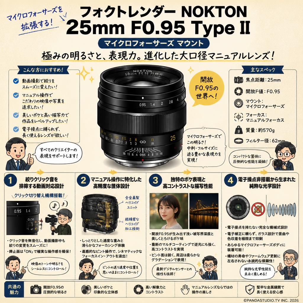 フォクトレンダー NOKTON 25mm F0.95 Type II マイクロフォーサーズ マウント 概要