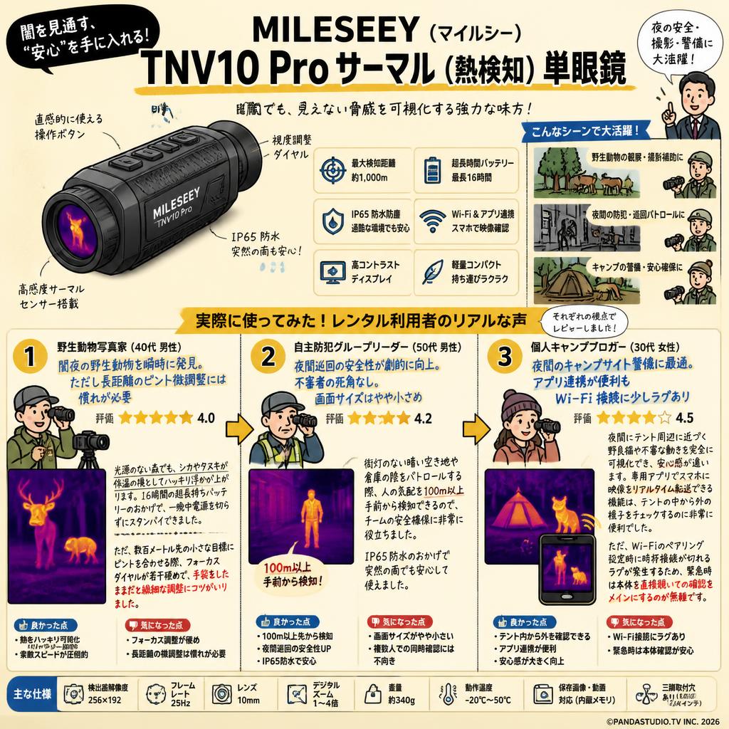 MILESEEY（マイルシー）TNV10 Pro サーマル (熱検知) 単眼鏡 インターネット上のお客様の声（評判）