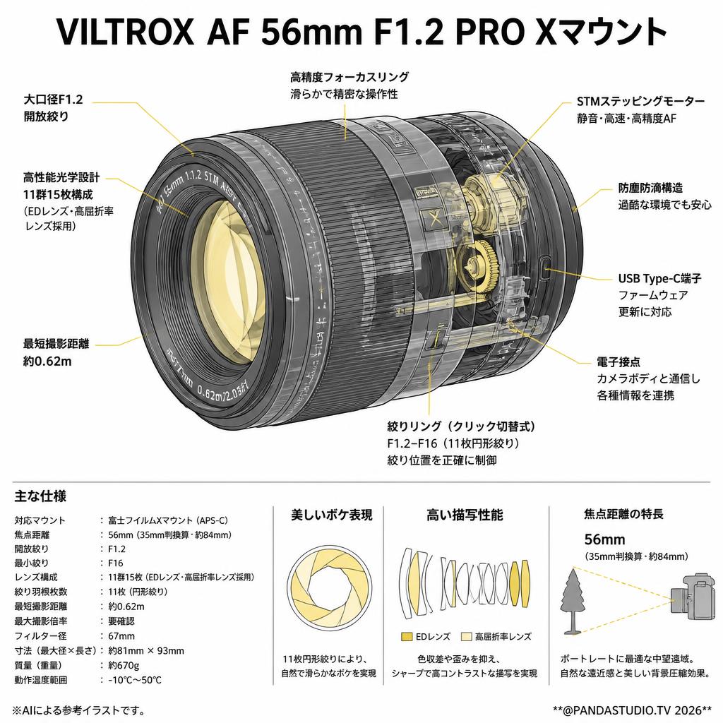 Viltrox AF 56mm F1.2 PRO Xマウント スペック
