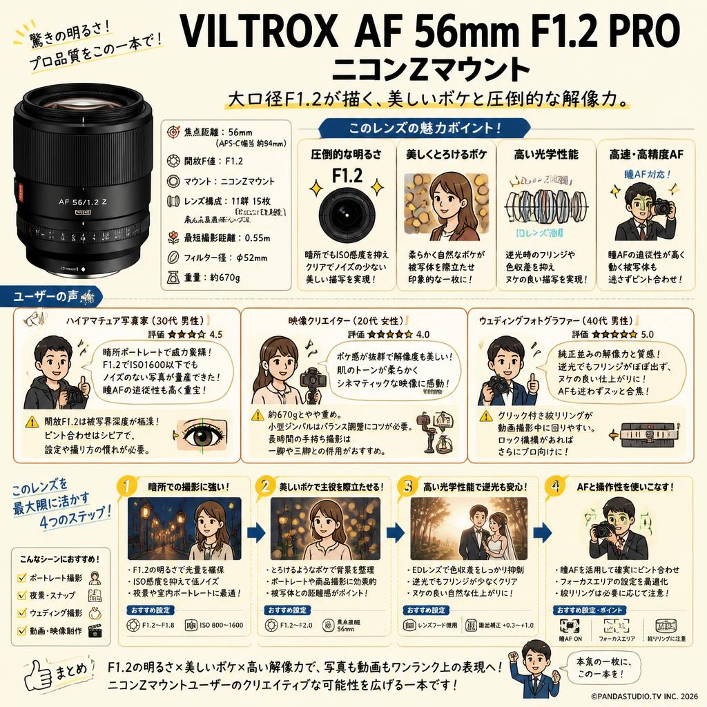 Viltrox AF 56mm F1.2 PRO ニコンZマウント インターネット上のお客様の声（評判）