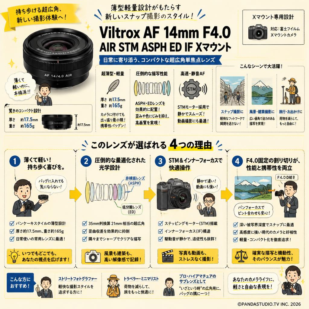 Viltrox AF 14mm F4.0 AIR STM ASPH ED IF Xマウント 概要