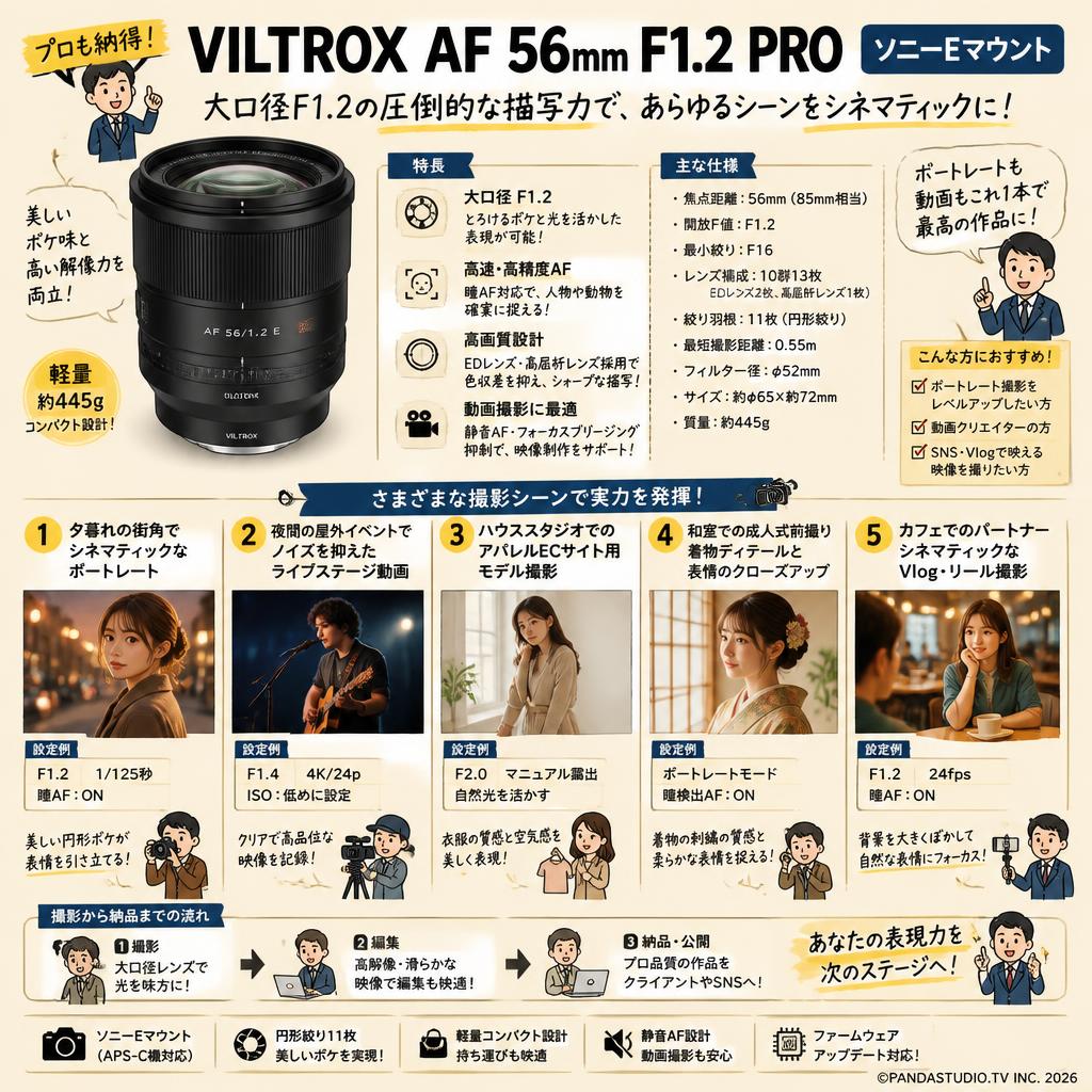 Viltrox AF 56mm F1.2 PRO ソニーEマウント 用途