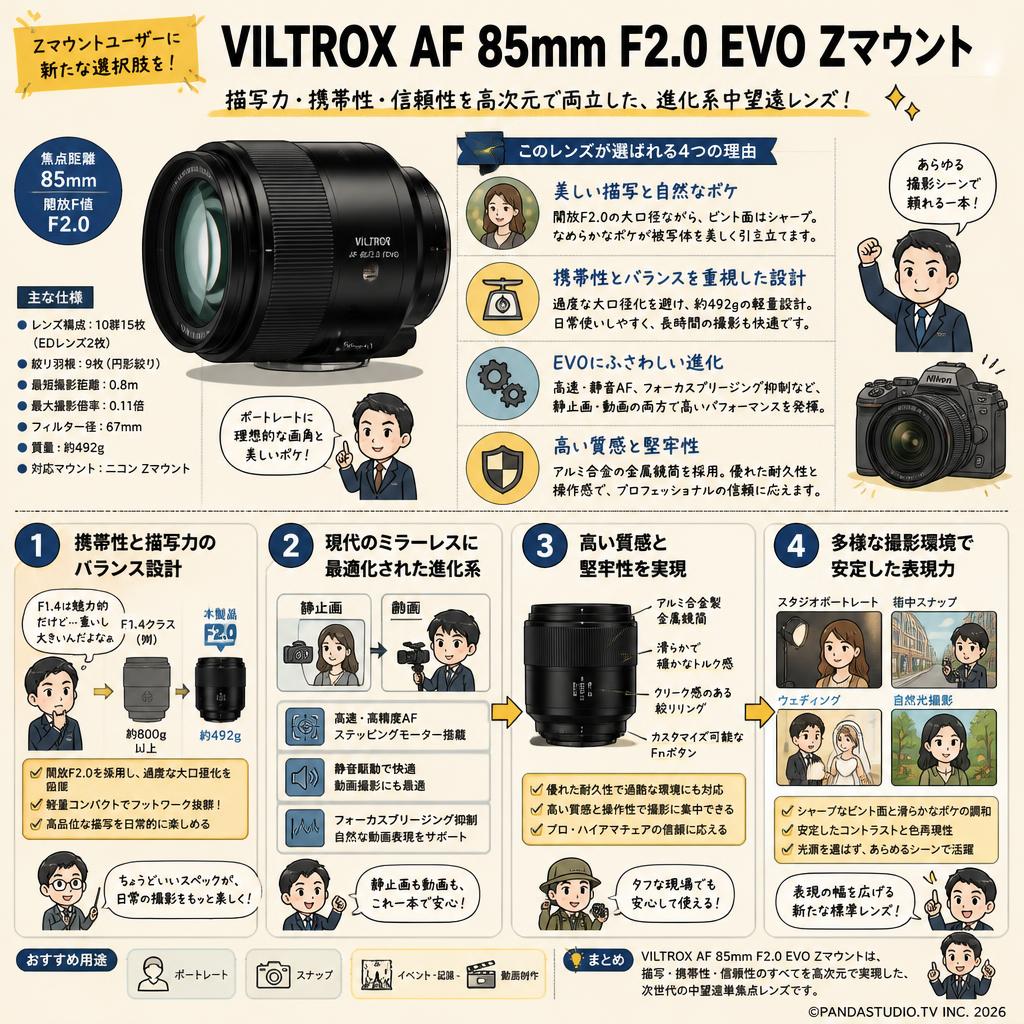 Viltrox AF 85mm F2.0 EVO Zマウント 概要
