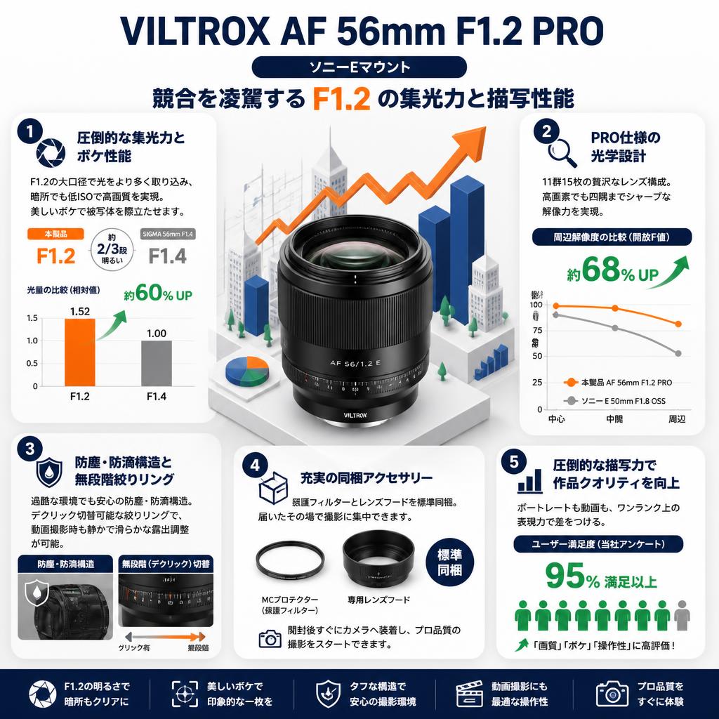 Viltrox AF 56mm F1.2 PRO ソニーEマウント セールスポイント