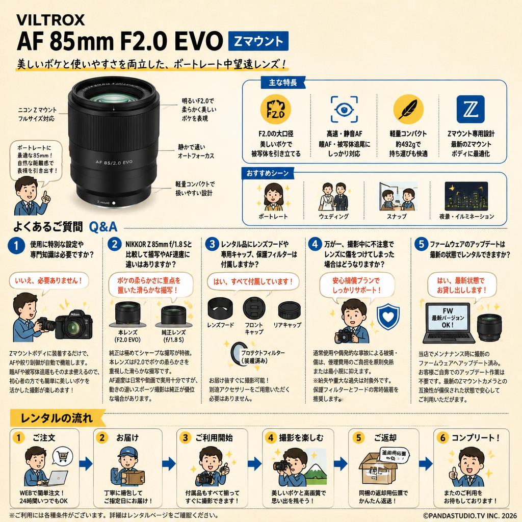 Viltrox AF 85mm F2.0 EVO Zマウント FAQ（よくある質問と答え）