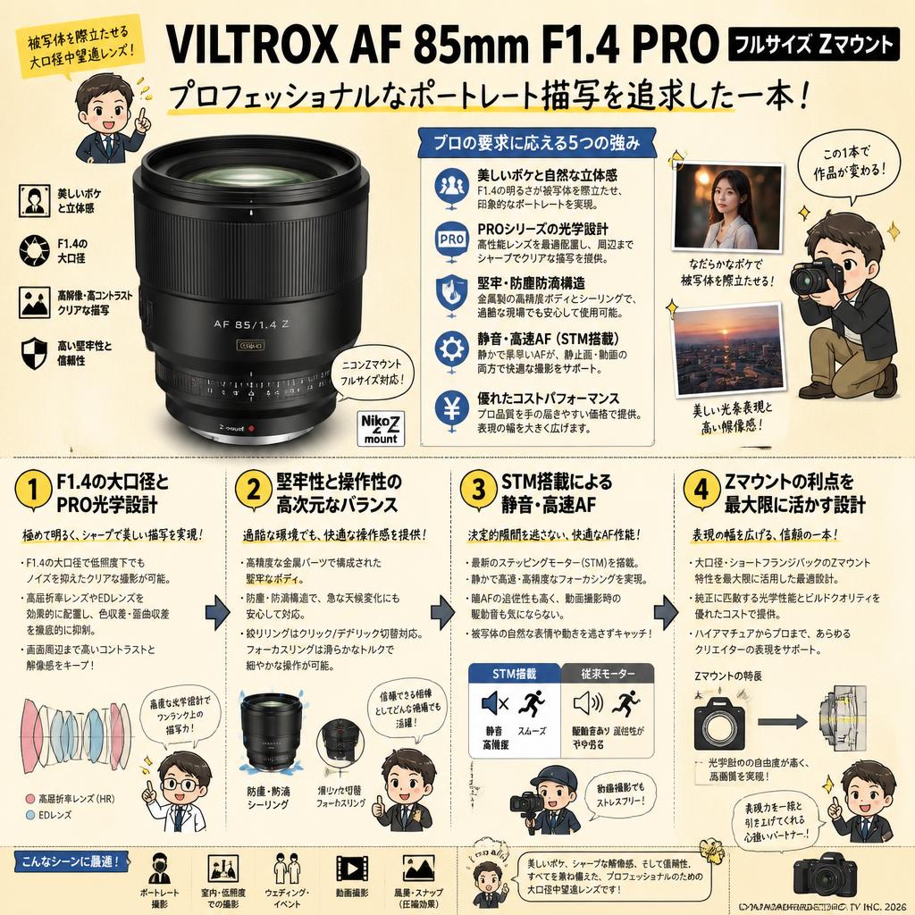 Viltrox AF 85mm F1.4 PRO フルサイズ Zマウント 概要