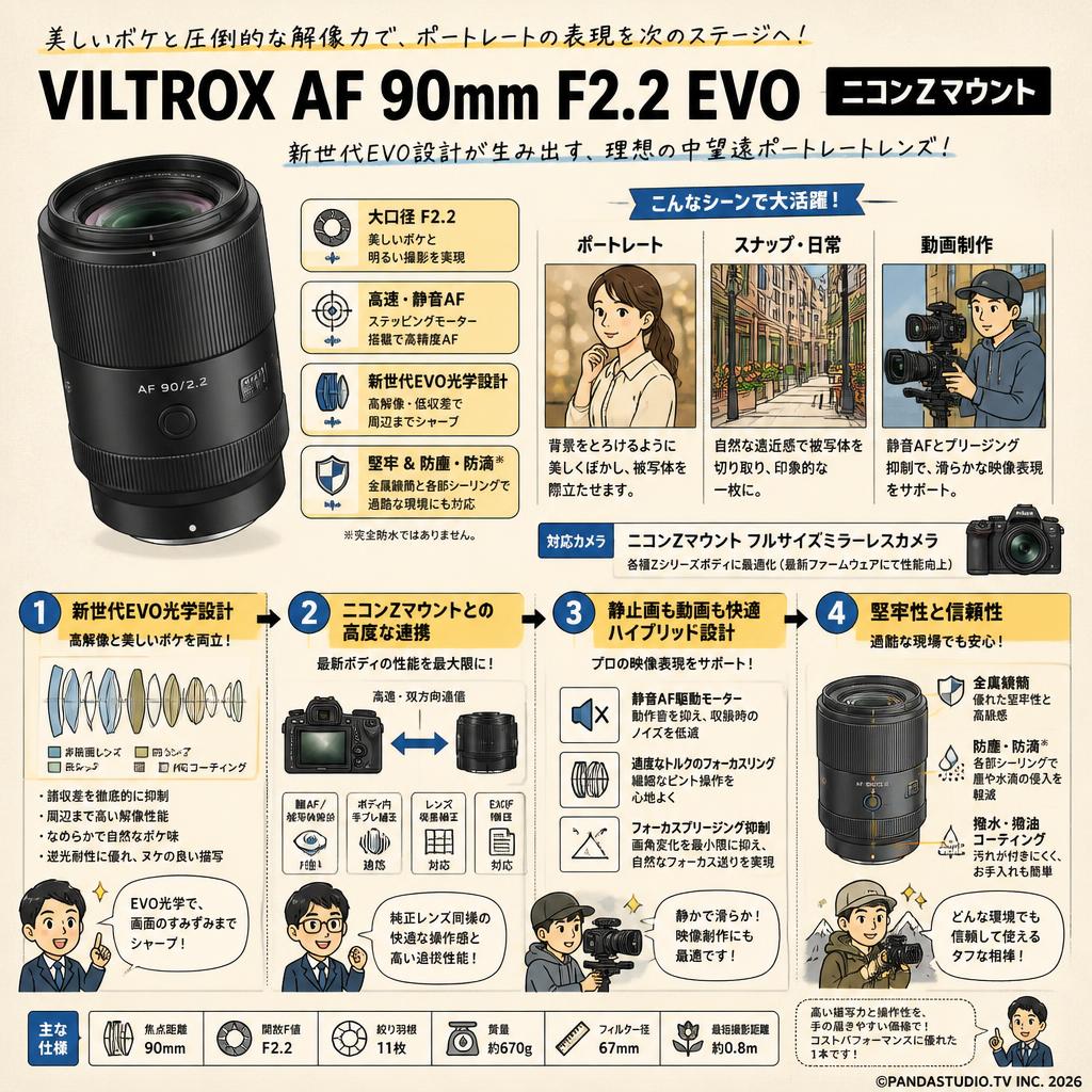 VILTROX AF 90mm F2.2 EVO  ニコンZマウント 概要