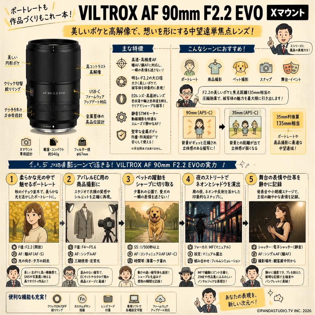 Viltrox AF 90mm F2.2 EVO Xマウント 用途