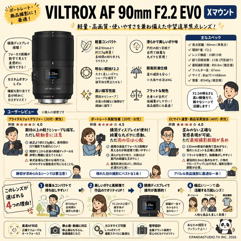 Viltrox AF 90mm F2.2 EVO Xマウント インターネット上のお客様の声（評判）