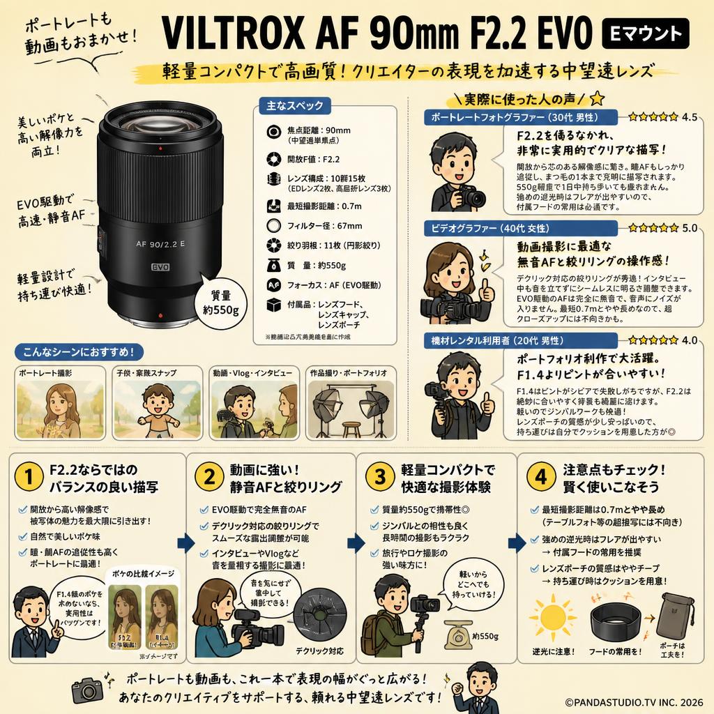 Viltrox AF 90mm F2.2 EVO Eマウント インターネット上のお客様の声（評判）