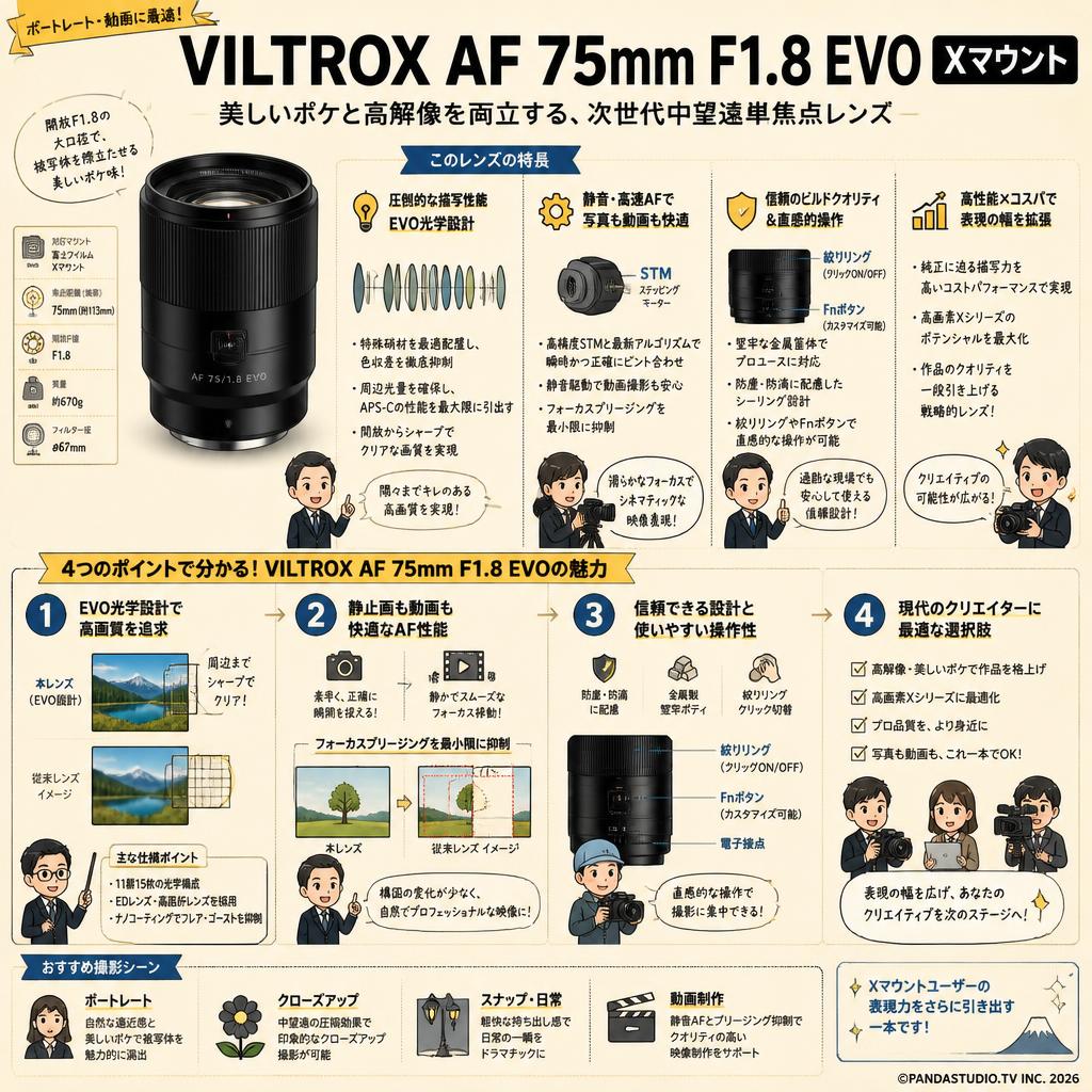 Viltrox AF 75mm F1.8 EVO Xマウント 概要