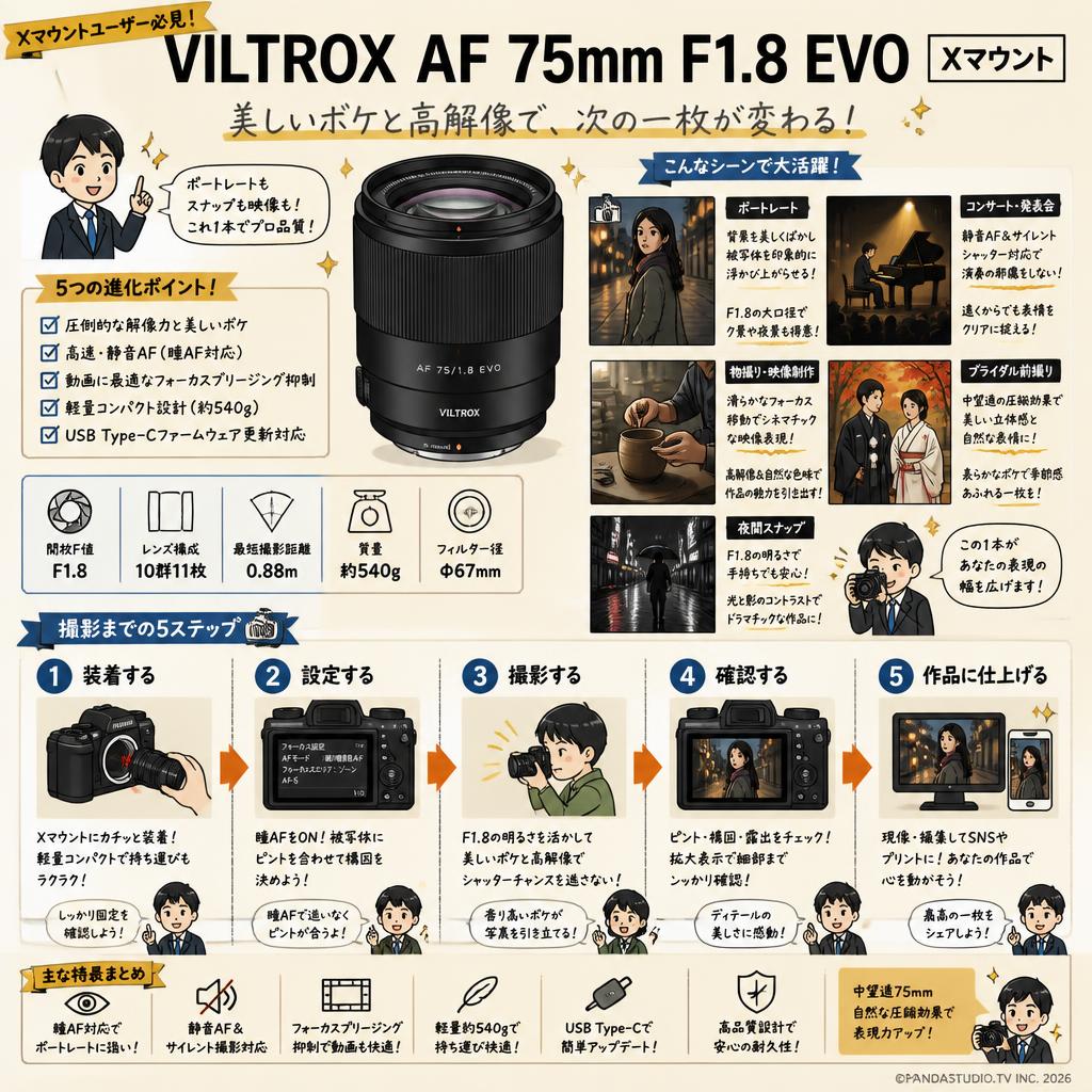 Viltrox AF 75mm F1.8 EVO Xマウント 用途
