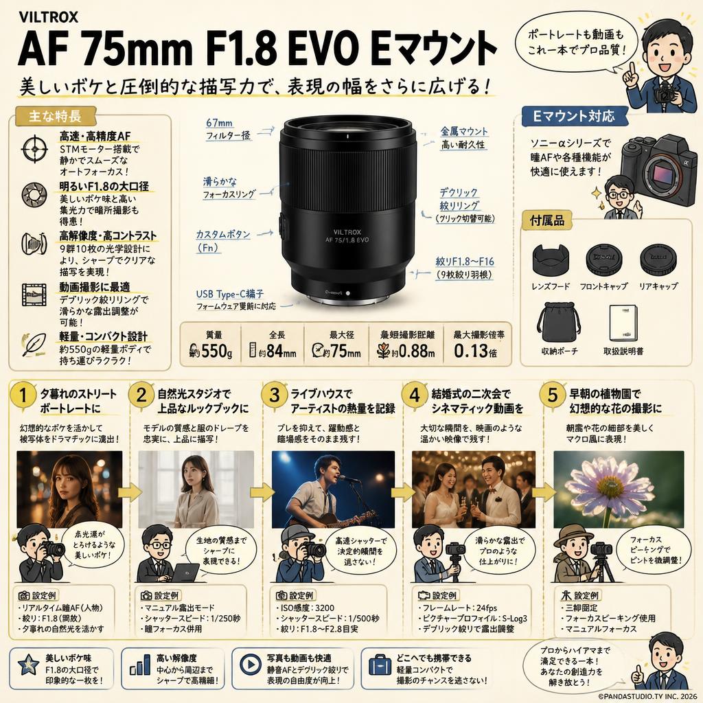 Viltrox AF 75mm F1.8 EVO  Eマウント 用途