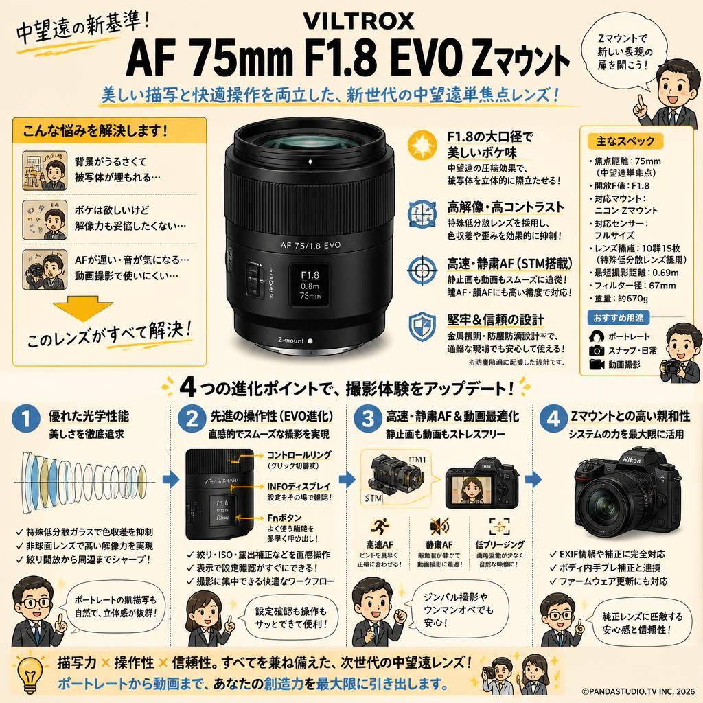 Viltrox AF 75mm F1.8 EVO Zマウント 概要