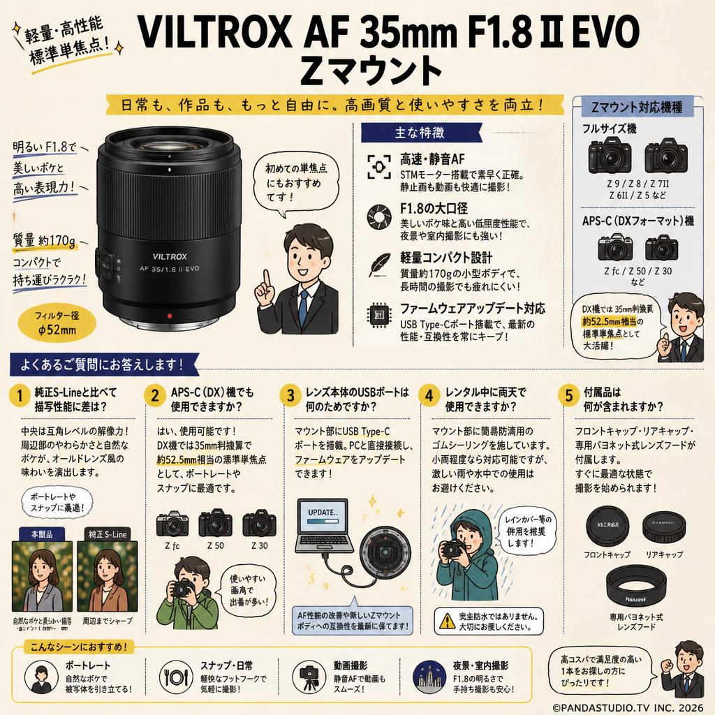Viltrox AF 35mm F1.8 II EVO Zマウント FAQ（よくある質問と答え）