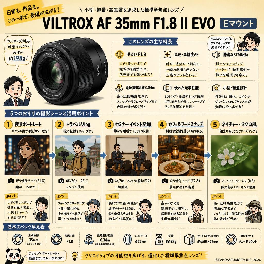 Viltrox AF 35mm F1.8 II EVO Eマウント 用途