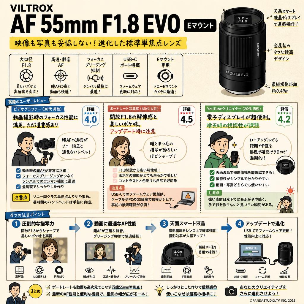 Viltrox AF 55mm F1.8 EVO Eマウント インターネット上のお客様の声（評判）