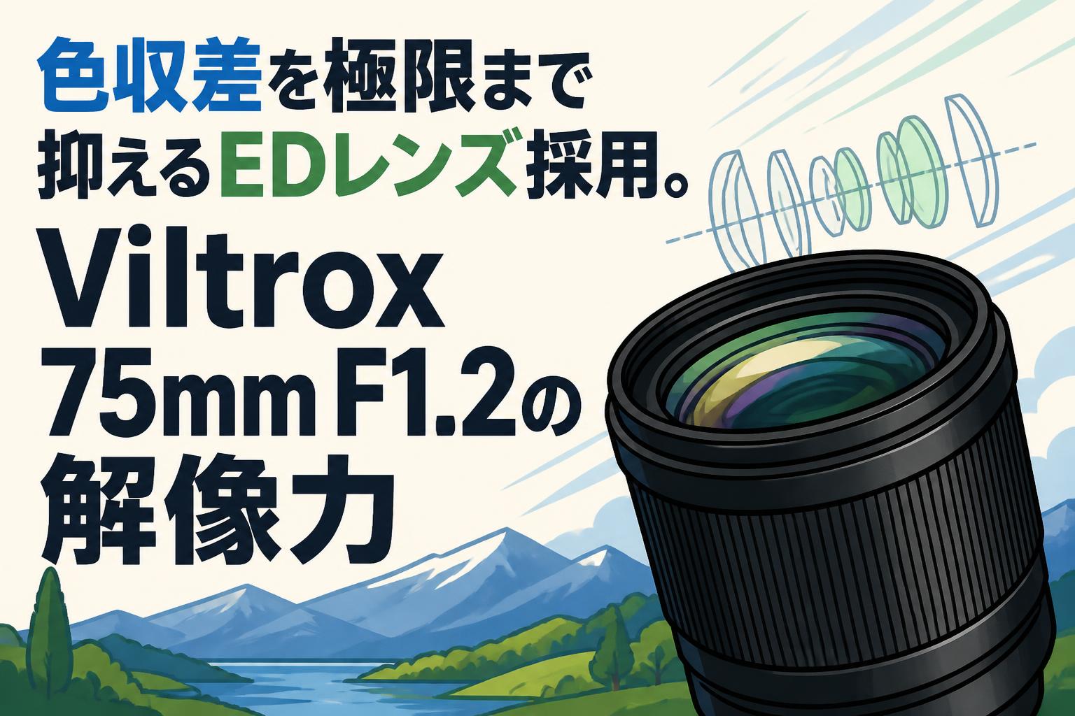 色収差を極限まで抑えるEDレンズ採用。Viltrox 75mm F1.2の解像力