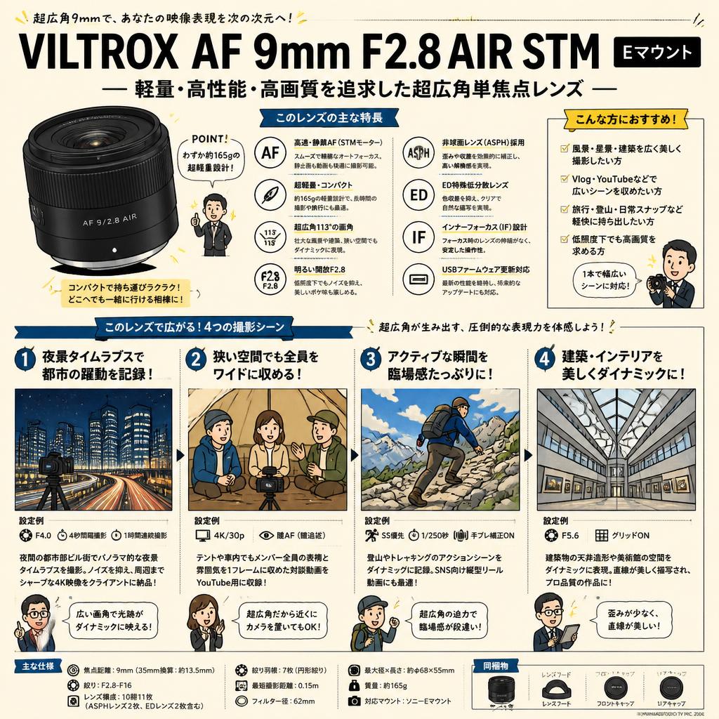 Viltrox AF 9mm F2.8 AIR STM ASPH ED IF Eマウント 用途
