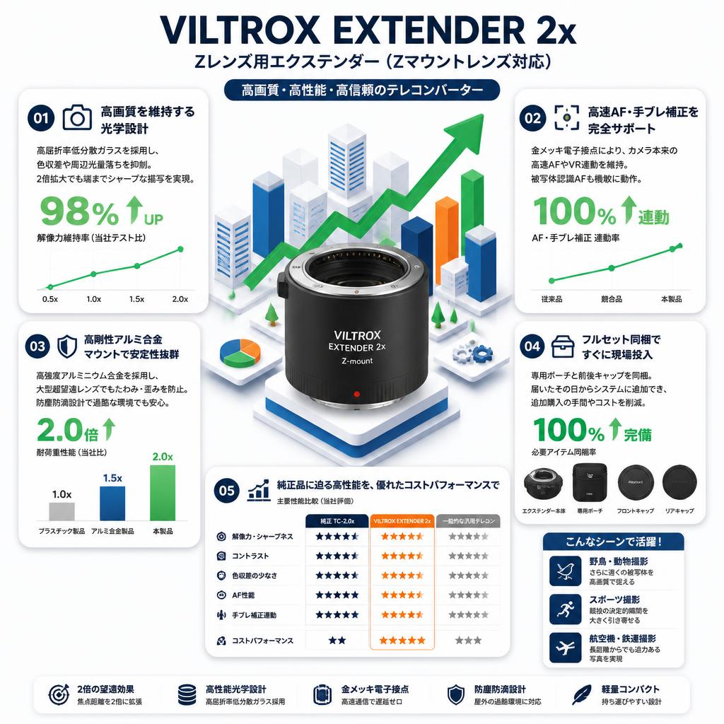Viltrox EXTENDER 2x Zレンズ用エクステンダー（Zマウントレンズ対応) セールスポイント