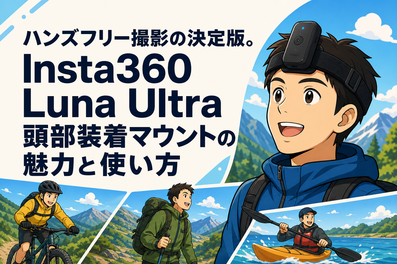 ハンズフリー撮影の決定版。Insta360 Luna Ultra頭部装着マウントの魅力と使い方