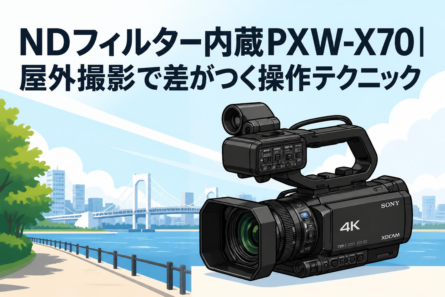 NDフィルター内蔵PXW-X70｜屋外撮影で差がつく操作テクニック