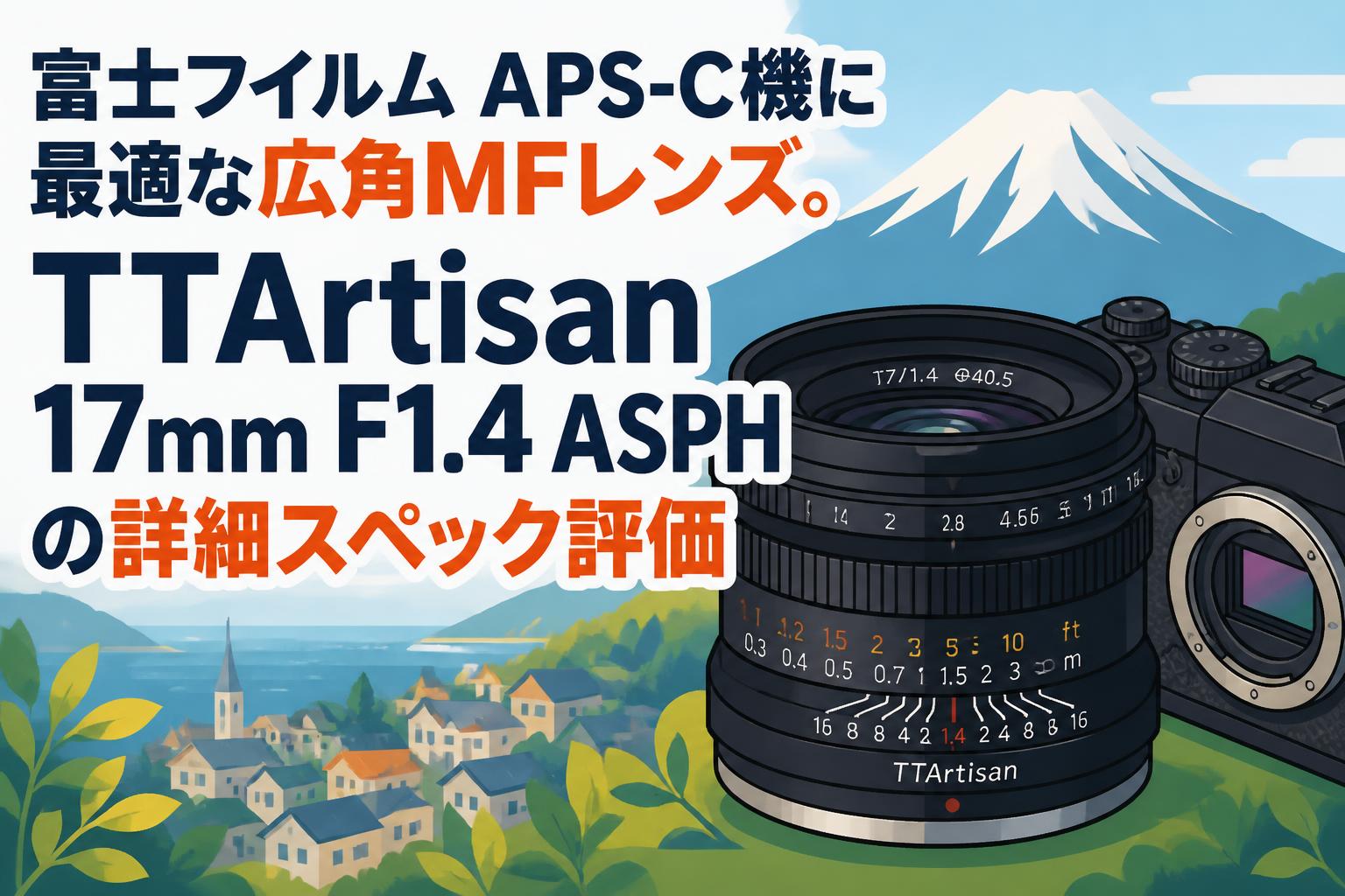 富士フイルム APS-C機に最適な広角MFレンズ。TTArtisan 17mm F1.4 ASPH の詳細スペック評価