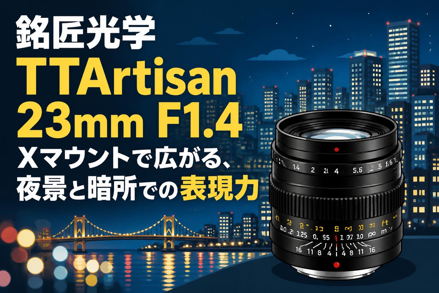 銘匠光学 TTArtisan 23mm F1.4 Xマウントで広がる、夜景と暗所での表現力