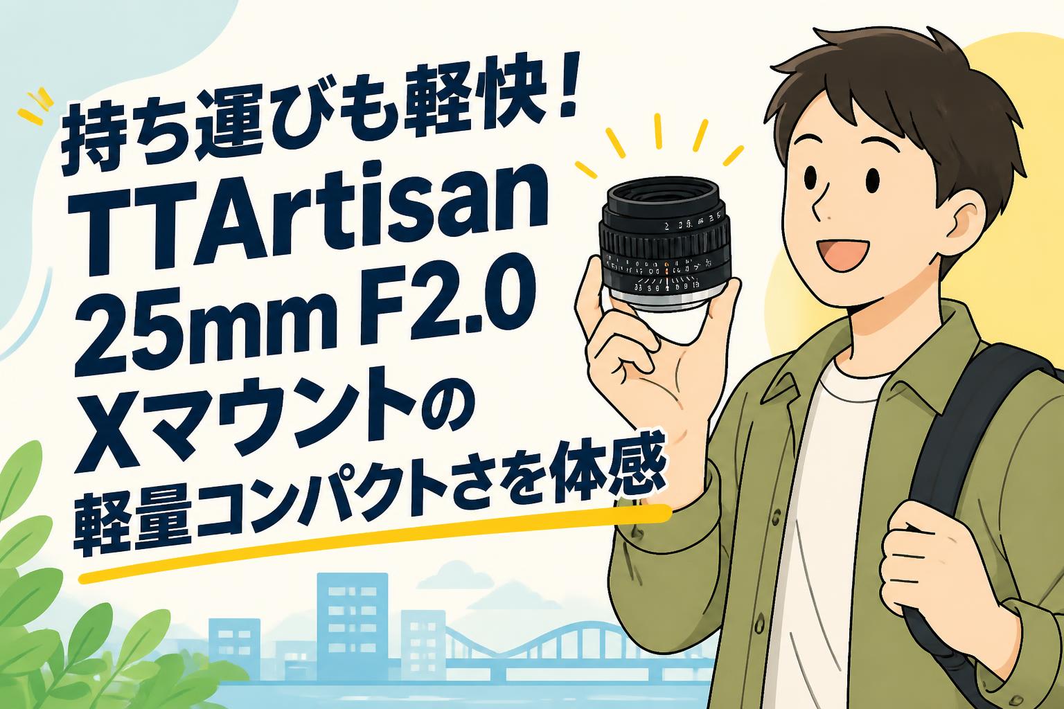 持ち運びも軽快！TTArtisan 25mm F2.0 Xマウントの軽量コンパクトさを体感