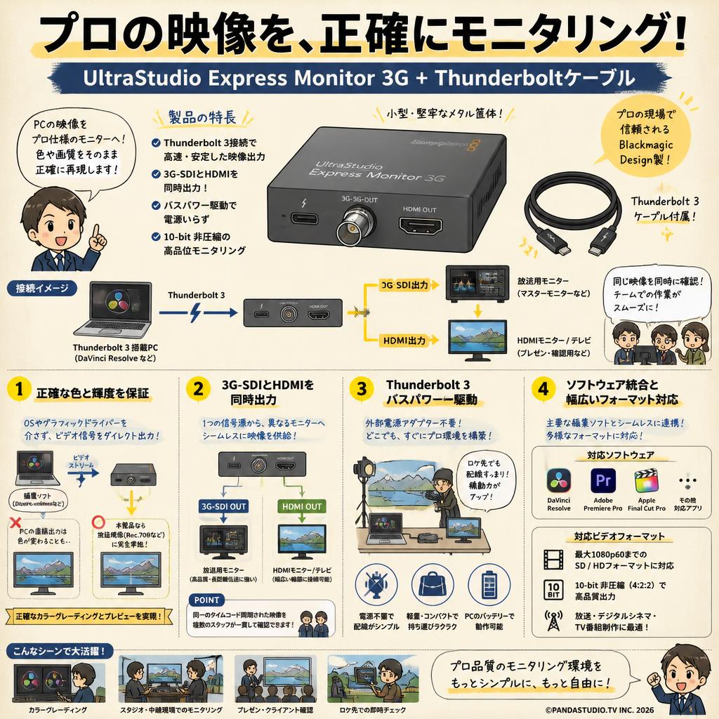 UltraStudio Express Monitor 3G + Thunderboltケーブル 概要