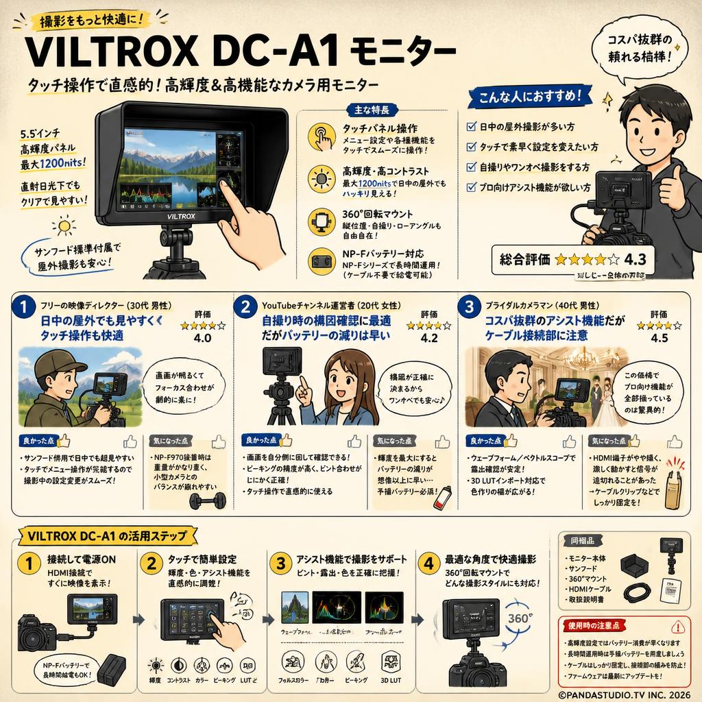 Viltrox DC-A1 モニター インターネット上のお客様の声（評判）