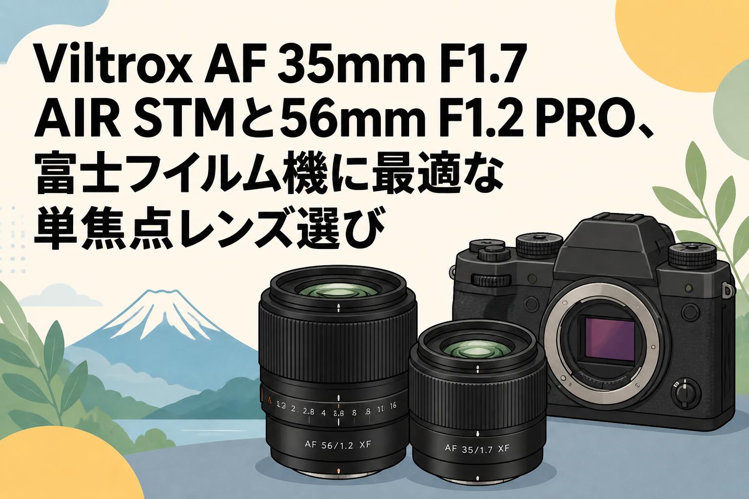 Viltrox AF 35mm F1.7 AIR STMと56mm F1.2 PRO、富士フイルム機に最適な単焦点レンズ選び