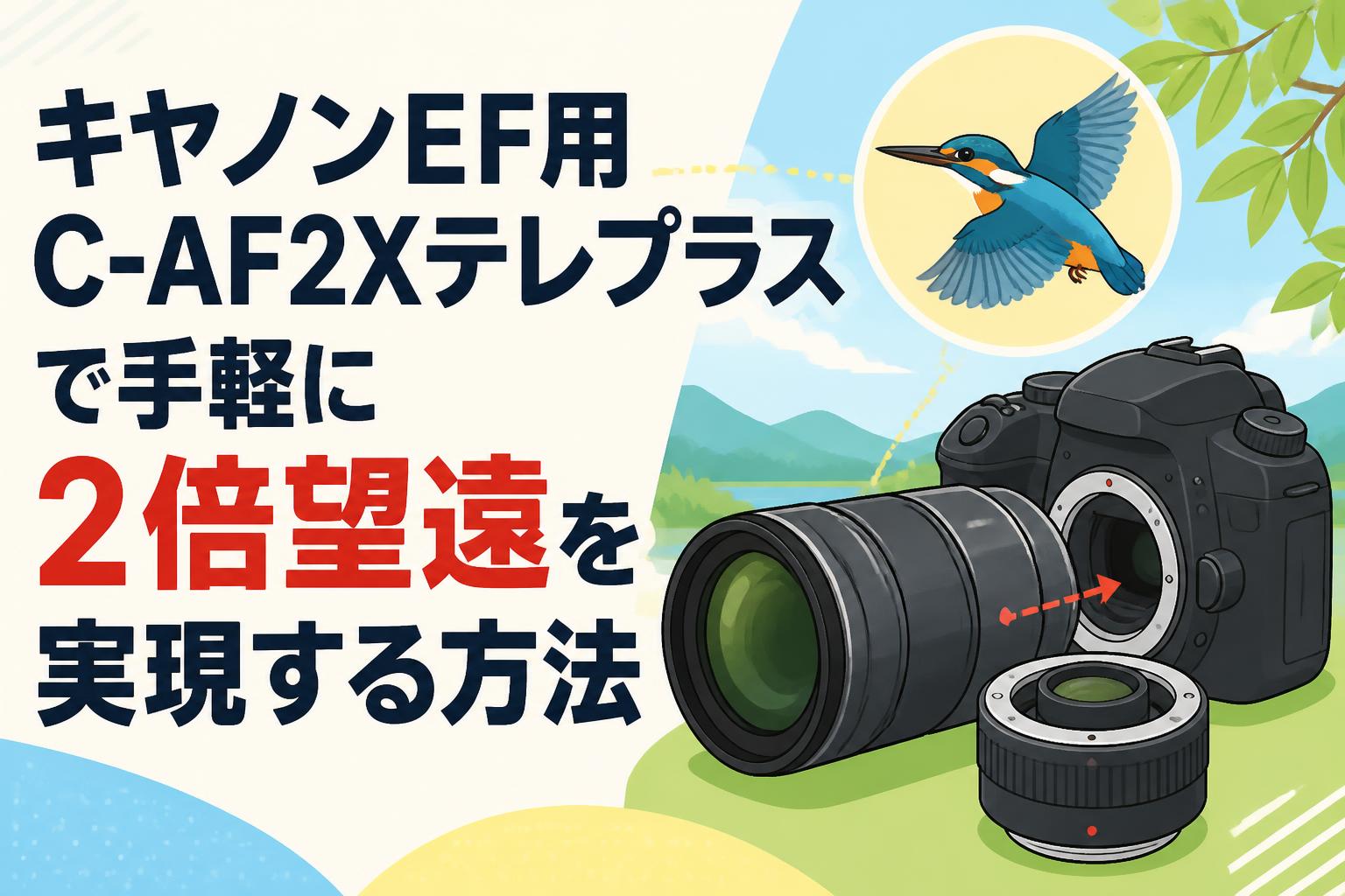 キヤノンEF用C-AF2Xテレプラスで手軽に2倍望遠を実現する方法