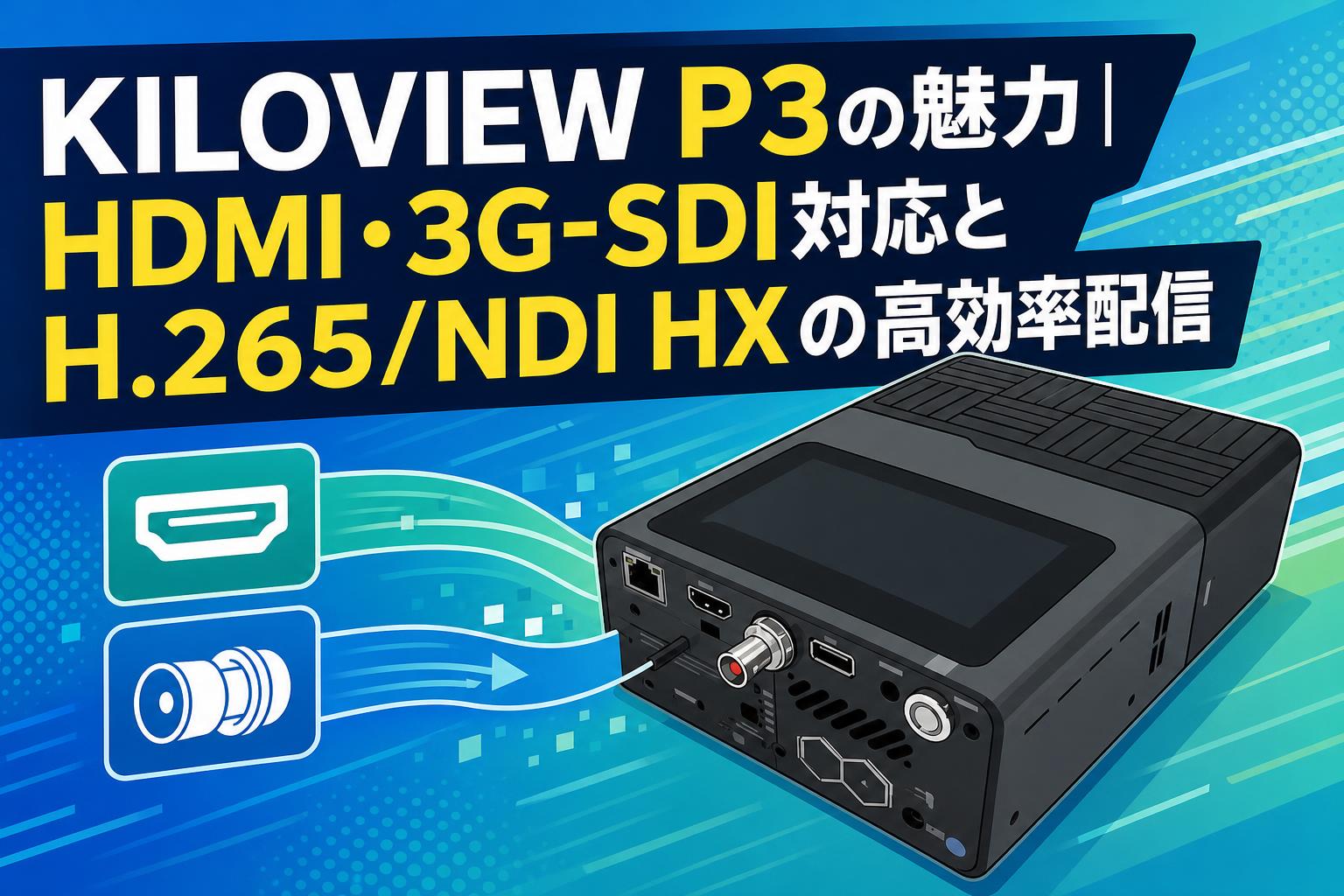 KILOVIEW P3の魅力｜HDMI・3G-SDI対応とH.265/NDI HXの高効率配信