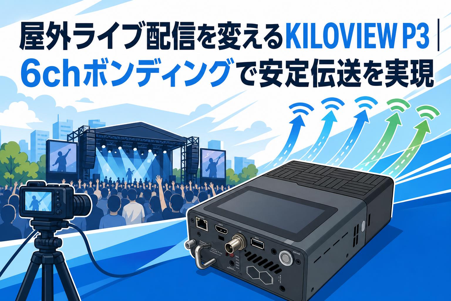 屋外ライブ配信を変えるKILOVIEW P3｜6chボンディングで安定伝送を実現