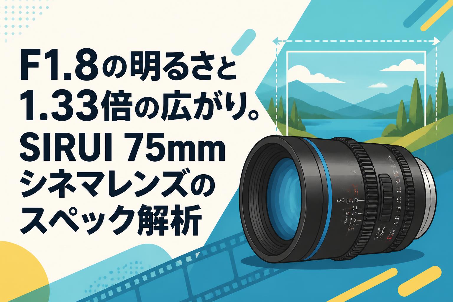 F1.8の明るさと1.33倍の広がり。SIRUI 75mm シネマレンズのスペック解析