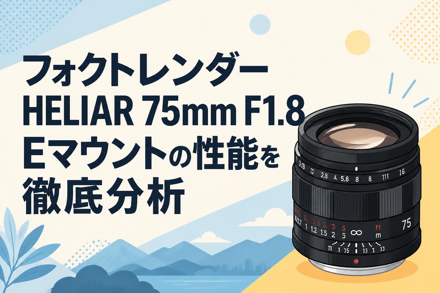 フォクトレンダー HELIAR 75mm F1.8 Eマウントの性能を徹底分析