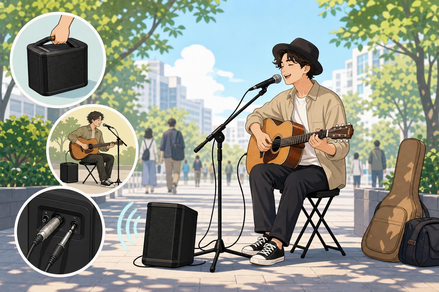 バッテリー内蔵のBOSE S1 Proは、電源のない路上でのライブ演奏に最適です。軽量設計により持ち運びが容易で、ギターの弾き語りやボーカルの拡声に十分な音量を&hellip;