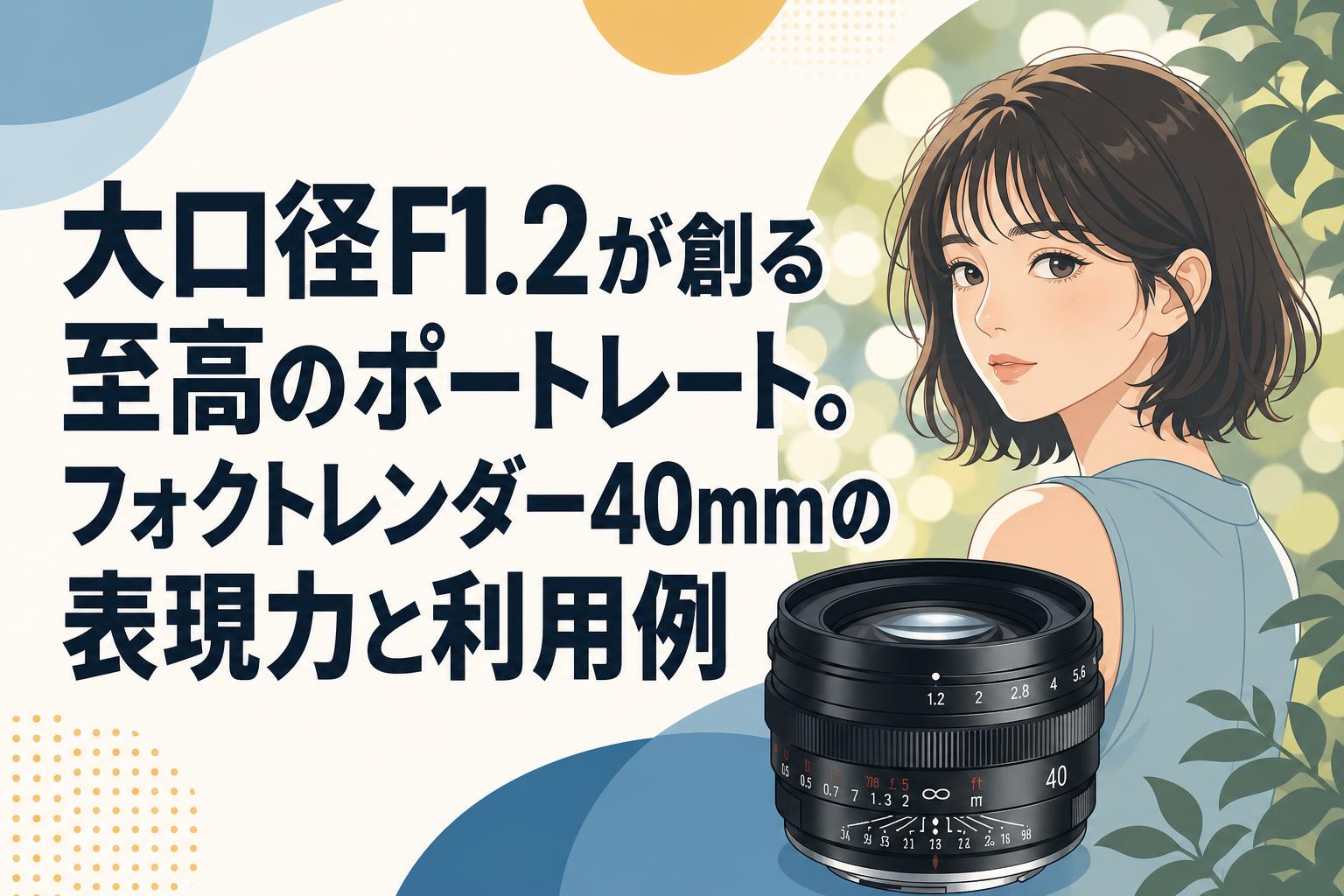 大口径F1.2が創る至高のポートレート。フォクトレンダー40mmの表現力と利用例