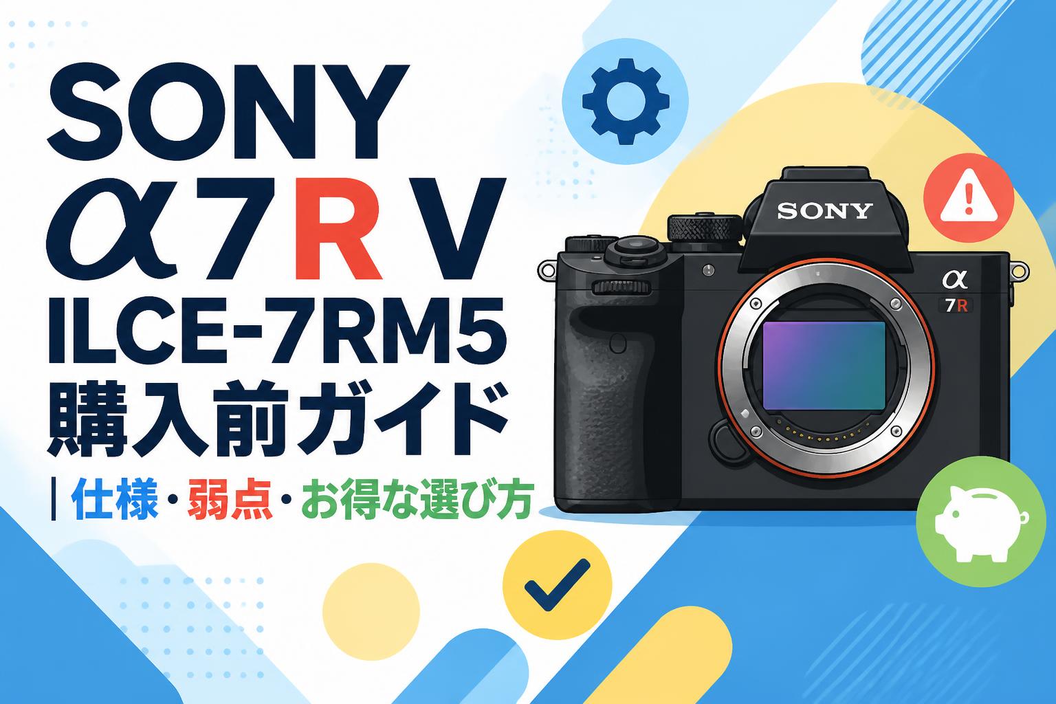 SONY α7R V ILCE-7RM5購入前ガイド｜仕様・弱点・お得な選び方