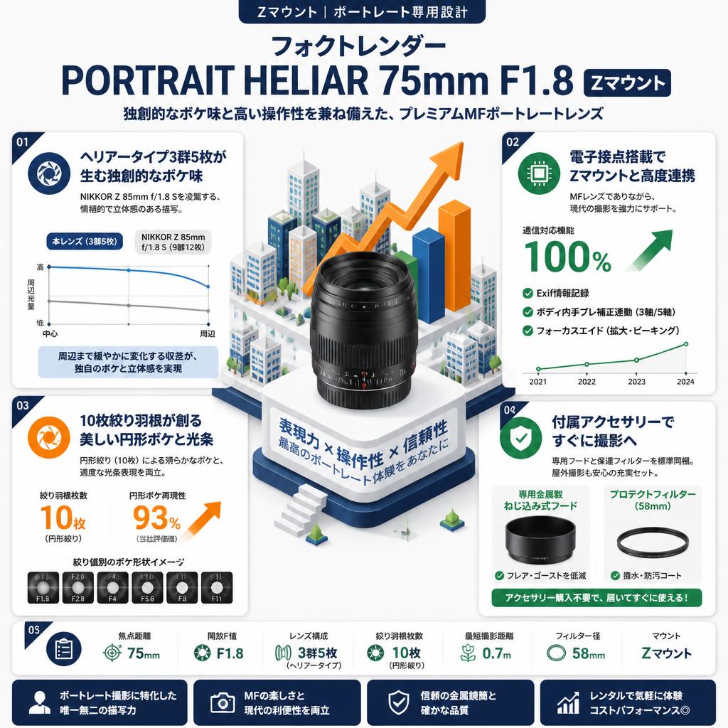 フォクトレンダー PORTRAIT HELIAR 75mm F1.8 Zマウント セールスポイント