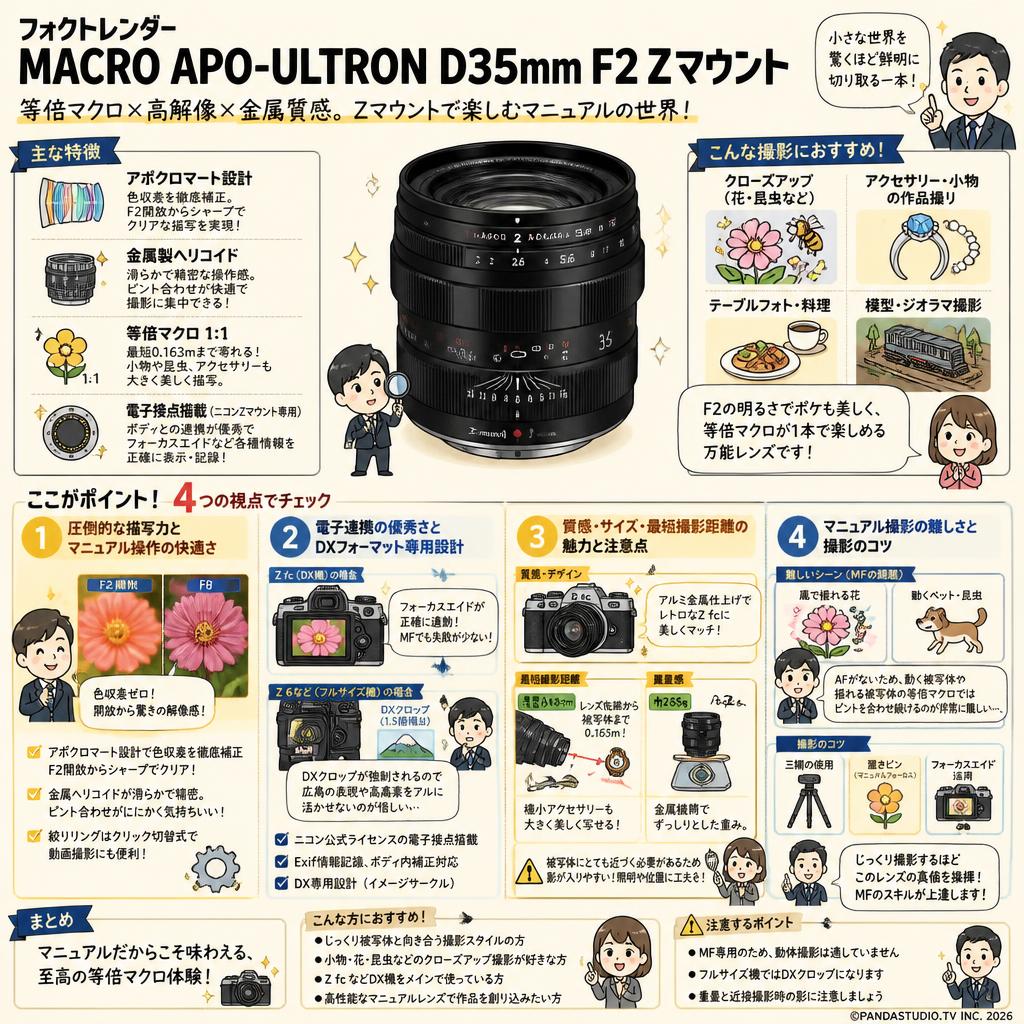 フォクトレンダー MACRO APO-ULTRON D35mm F2 Zマウント インターネット上のお客様の声（評判）