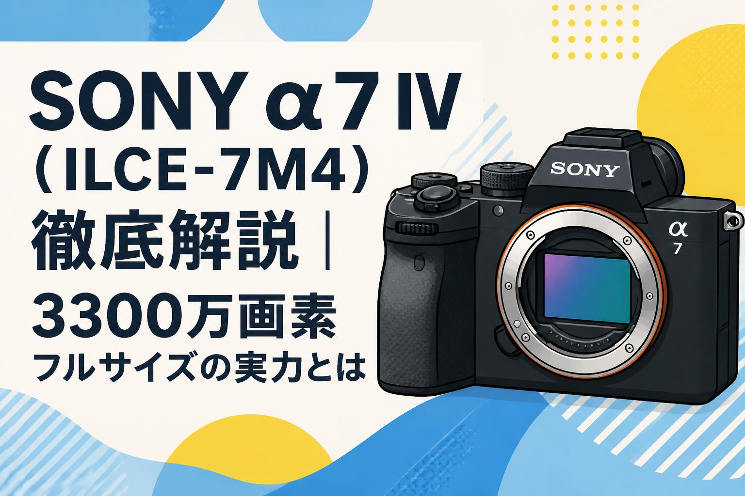 SONY α7 IV（ILCE-7M4）徹底解説｜3300万画素フルサイズの実力とは