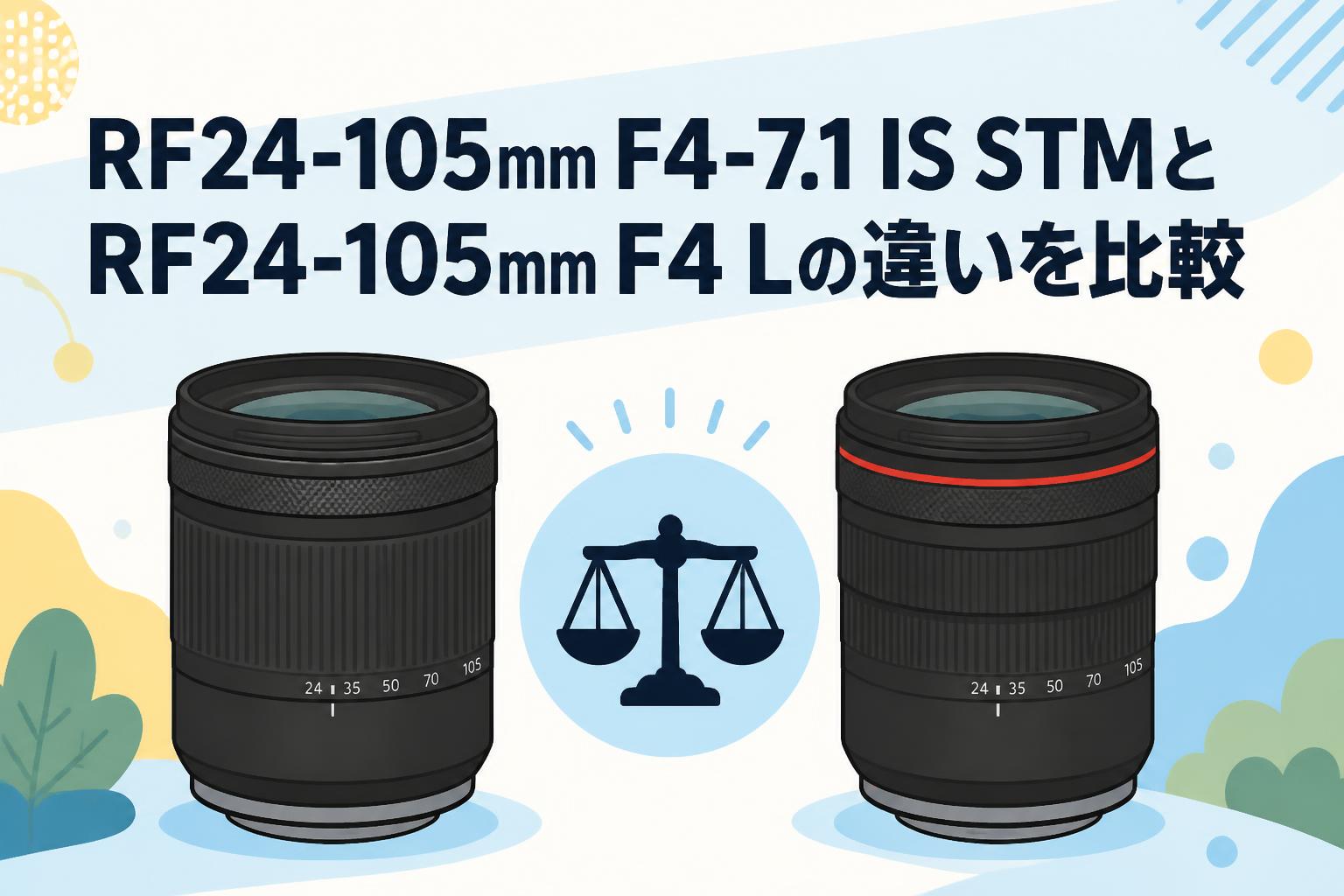 RF24-105mm F4-7.1 IS STMとRF24-105mm F4 Lの違いを比較
