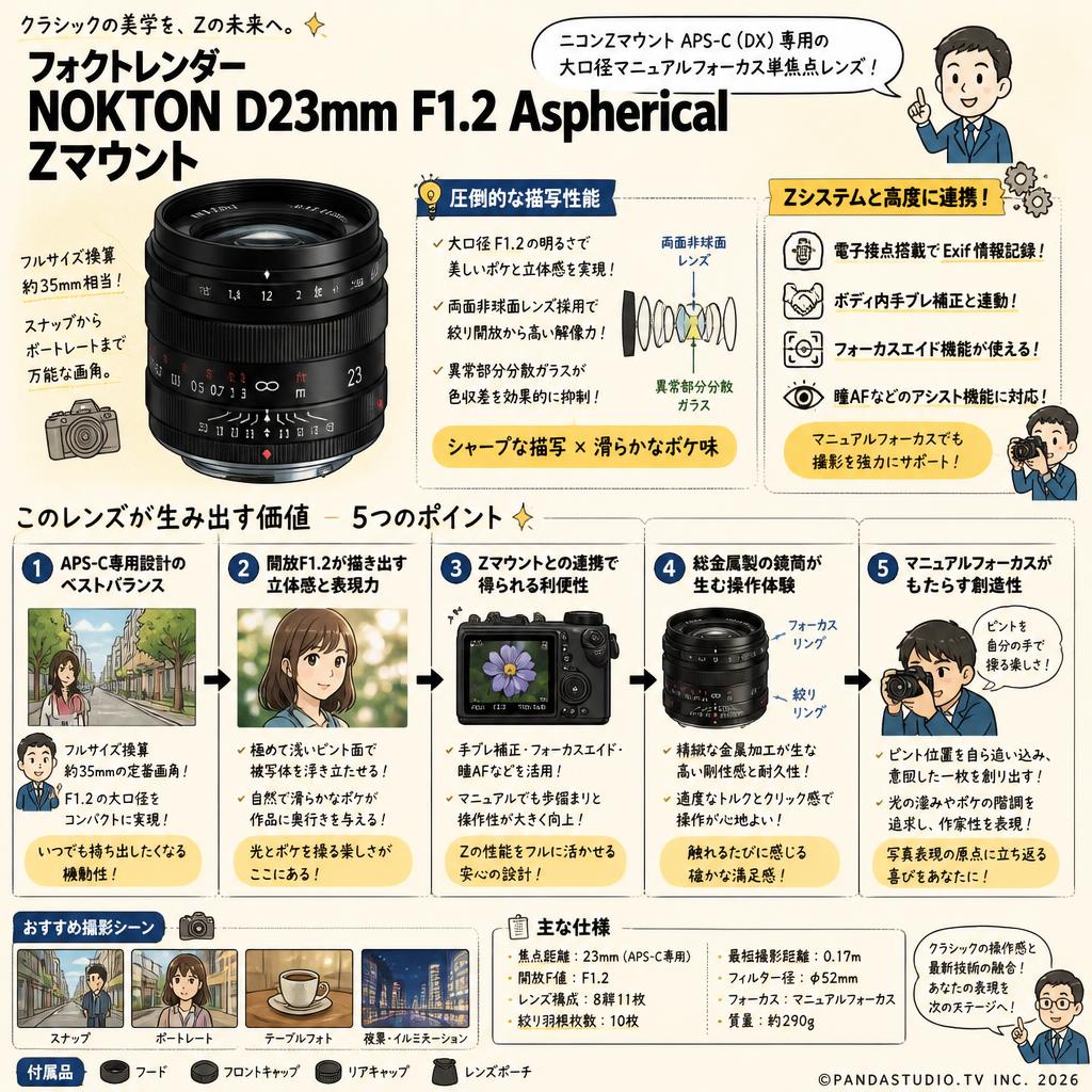 フォクトレンダー NOKTON D23mm F1.2 Aspherical Zマウント 概要