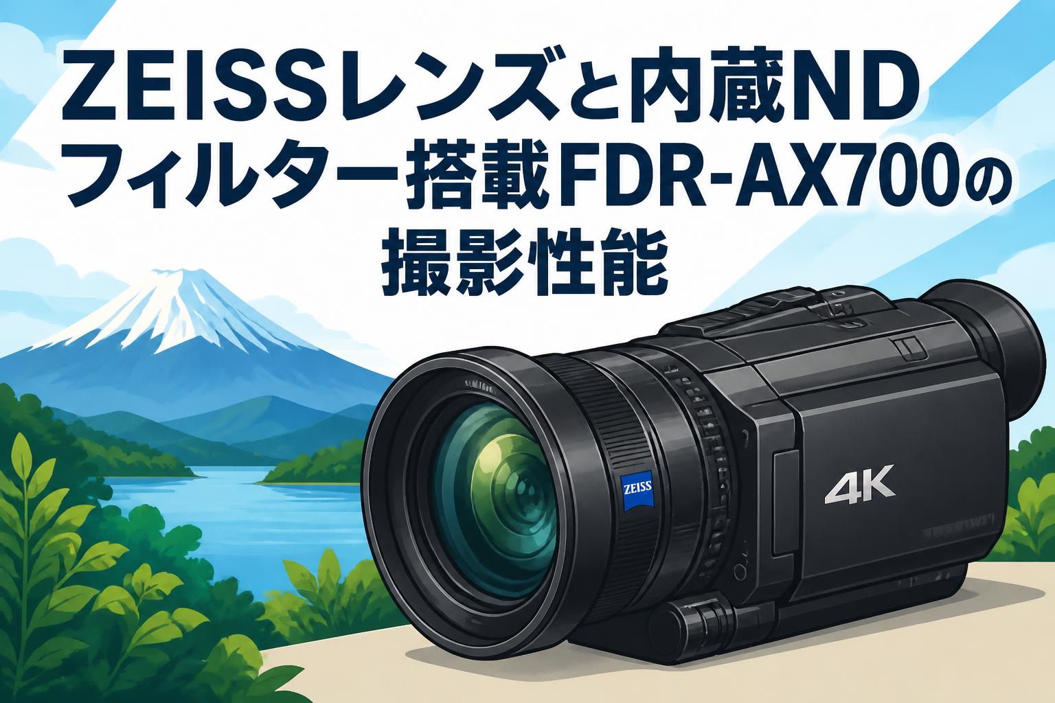 ZEISSレンズと内蔵NDフィルター搭載FDR-AX700の撮影性能
