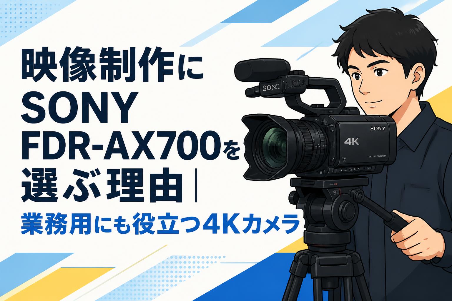 映像制作にSONY FDR-AX700を選ぶ理由｜業務用にも役立つ4Kカメラ
