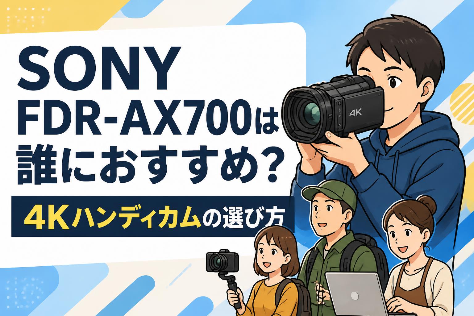 SONY FDR-AX700は誰におすすめ？4Kハンディカムの選び方