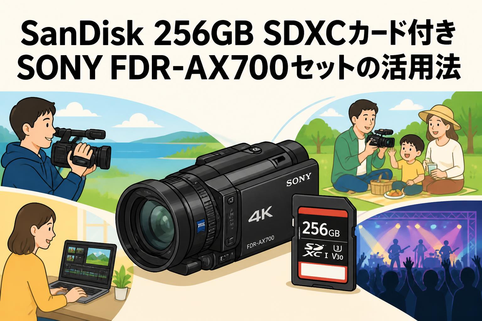 SanDisk 256GB SDXCカード付きSONY FDR-AX700セットの活用法