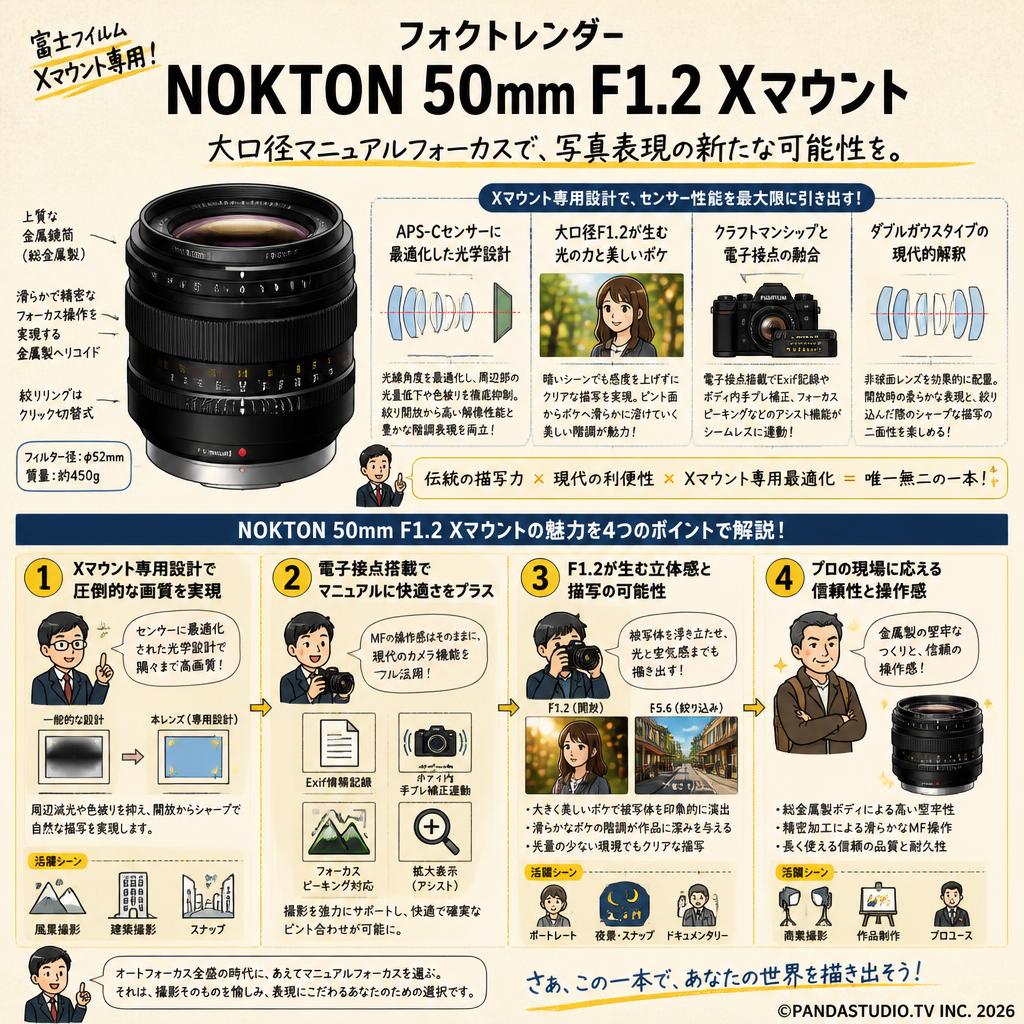 フォクトレンダー NOKTON 50mm F1.2  Xマウント 概要